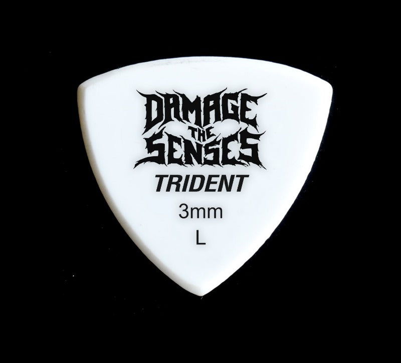 Acrylic Pick - Trident 3mm (White) Damage The Senses