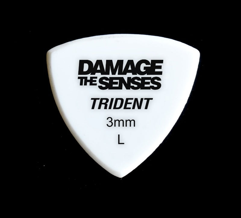 Acrylic Pick - Trident 3mm (White) Damage The Senses