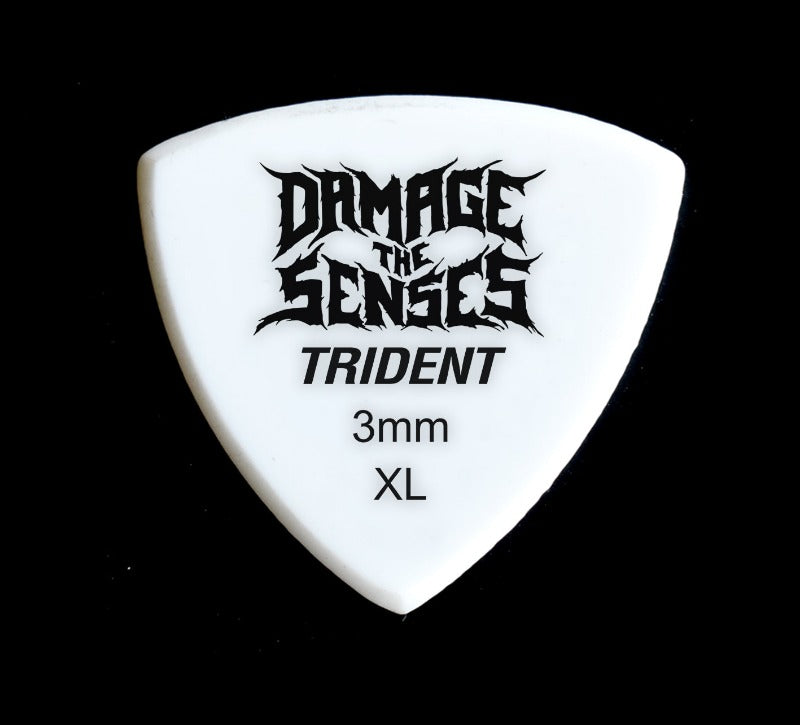 Acrylic Pick - Trident 3mm (White) Damage The Senses