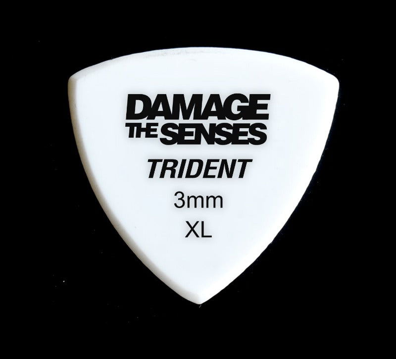 Acrylic Pick - Trident 3mm (White) Damage The Senses