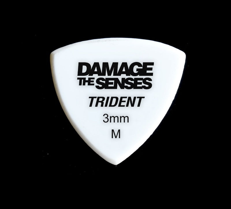 Acrylic Pick - Trident 3mm (White) Damage The Senses