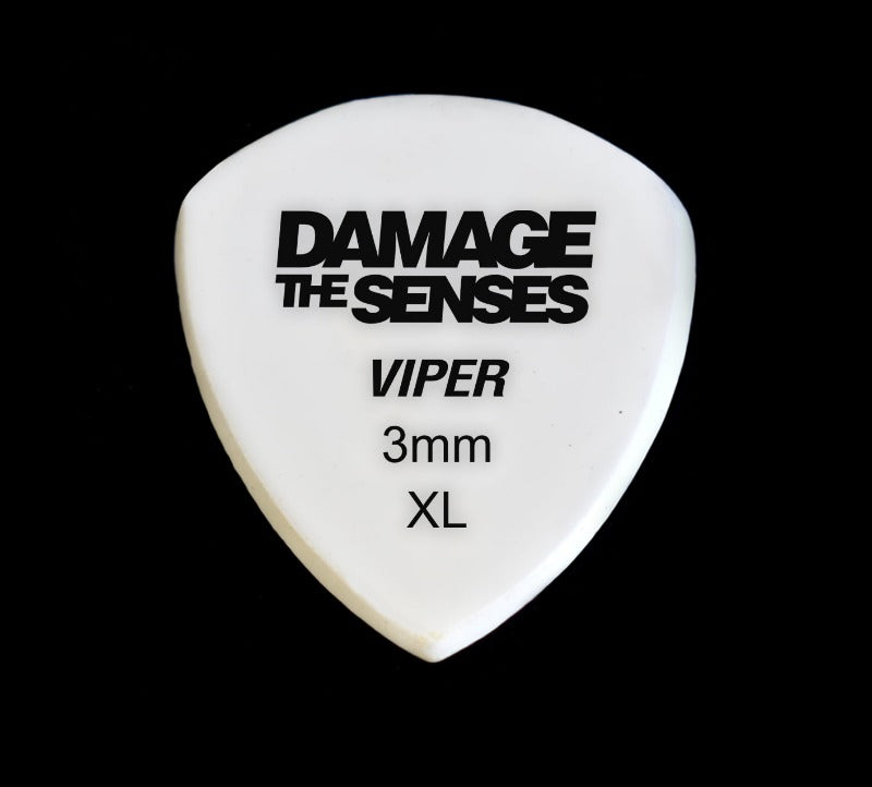 Acrylic Pick - Viper 3mm (White) Damage The Senses