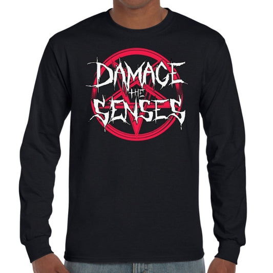 DISTURB Men's Long Sleeve Tee Damage The Senses