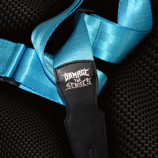 Damage The Senses Seat Belt Webbing Guitar Strap Aqua